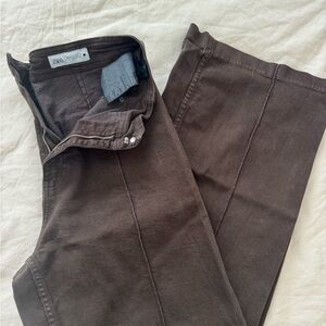 Zara Women’s Brown Wide- Leg Pants